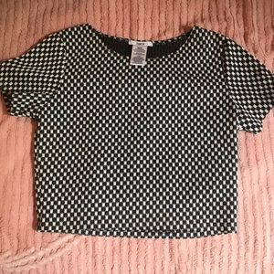 Bar III Black & White Knit Crop Top Small